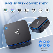 KAMRUI Mini PC AK1 Plus, 12th Gen Intel Alder Lake N95 Processor up to 3.4GHz, 8GB DDR4 RAM, 256GB SSD, Integrated UHD Graphics 4K, Black
