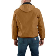 Carhartt Men's Flannel-Lined Active Firm Duck Softshell Workwear Jacket, Brown, Medium Tall, 106673