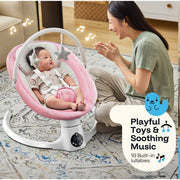HARPPA 17504450325 Baby Swing with Remote Control, 5 Sway Speeds, 10 Lullabies, Pink, 6.8 lb