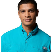 Columbia Men's PFG Tamiami II Long Sleeve Button-Down Shirt, UPF 40 Sun Protection, Ocean Teal, X-Large Tall, 1286064