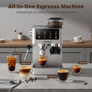 AIRMSEN BCM2316 Espresso Machine w/Grinder, Brushed Stainless Steel