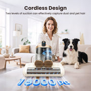KANFUAQ Mattress Vacuum Cleaner, Cordless Handheld Vacuum with 18Kpa Suction, UV-C Light, Ultrasonic Vibration, HEPA Filtration, LED Display, White