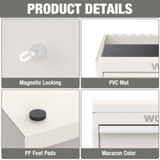 WORKPRO Mini Metal Tool Box, Cold Rolled Steel, 2 Drawers with Magnetic Tabs, PVC Liners, PP Feet Pads, Macaron, 10.8 x 5.9 x 8.2 in