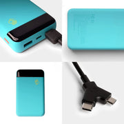 Skullcandy Stash Fat 2 Portable Power Bank, 10,000 mAh, Fast Charging 18W, USB-A and USB-C, Chill Gray and Yellow, S7PZZ-P916