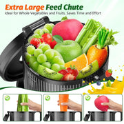 YPONE YZJ-Y Cold Press Juicer, Masticating Juicer with 5.4-Inch Wide Feed Chute, 350W Motor