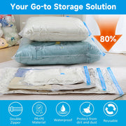 Nunemosk Vacuum Storage Bags Set, 20 Combo Sizes with Electric Air Pump, Space Saver Compression for Clothing, Bedding, Travel, Luggage