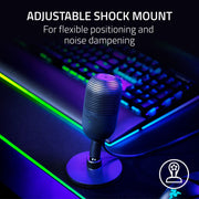 Razer Seiren V3 Mini USB Condenser Microphone, Supercardioid Pickup, Tap-to-Mute Sensor, White