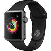 Apple Watch Gen 3 Series 3 38mm Space Gray Aluminum - Black Sport Band MTF02LL/A