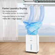 KNKA Pro 19 Pint Dehumidifier, 2,500 Sq.Ft Coverage, Smart LCD Humidity Control, Dual Drainage, Energy Efficient