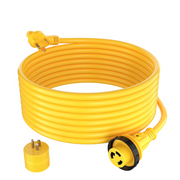 Kohree HY1643-WK 30 Amp RV Power Extension Cord, Heavy-Duty 50FT 10/3 AWG STW Wire, LED Power Indicator, Watertight Twist Lock Plugs, Ergonomic Grip Handle, 90 Degree Heads, Includes 15A to 30A Adapter, 125V 3750W
