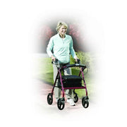 4-Wheel Rollator Walker with Removable Back Support and Padded Seat, 7.5 in. Wheels in Red