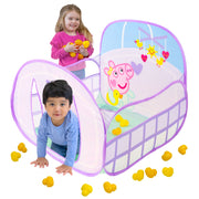 Sunny Days Entertainment Peppa Pig Ball Pit Crib Large Pop-Up Play Tent with 20 Duck Shaped Balls, Toddler Play Area 470769
