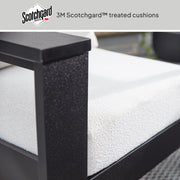 Better Homes & Gardens Ezra Outdoor HDPE Club Chair, Black Frame with Cream Boucle Cushions