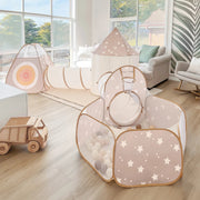Tiny Land Toddler Play Tunnel & Ball Pit, Foldable Indoor/Outdoor Playhouse, Adventure Theme, with Carry Bag