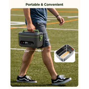 Darzu Cordless Electric Lunch Box for Adults, 1.2L Portable Food Warmer with Multi-Speed Adjustable Heating, Battery Powered, Stainless Steel, Gray