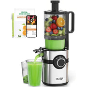 OSTBA Cold Press Juicer Machine, 200W Motor, 5-Inch Wide Feed Chute, Triple-Hole Filter, Easy to Clean, Black, ZM1910B