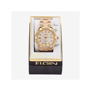 Elgin Mens Crystal Accent Gold Tone Bracelet Watch Fg180013 - NO COLOR ONE SIZE