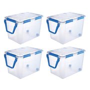 Ezy Storage Waterproof Storage Box, 4 Pack, 26.4 Gal, Clear, IP67 Certified, 15923464080
