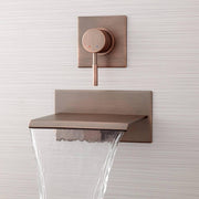 Wall Mount Single Control Tub Faucet with Waterfall Spout - Solid Brass Construction - Ceramic Disc Cartridge - Low lead - Oil Rubbed Bronze