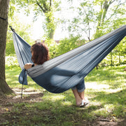 Equip 1P Travel Hammock, Water-Resistant Nylon, Blue Steel Stone, Supports 400 lb, Includes Hanging Kit