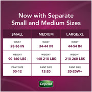 Depend 105146000 Silhouette Incontinence & Postpartum Underwear for Women, Maximum Absorbency, Medium, Black, 56 Count (2 Packs of 28)