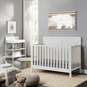 Suite Bebe Barnside Lifetime 4-in-1 Convertible Baby Crib, Washed Gray, Wood Construction, Adjustable Mattress Heights, 27200-WGY