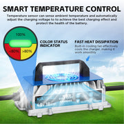 DUOYI 48V 18A Smart Battery Charger, 1250W Fully Automatic Lead Acid Golf Cart Charger, IP67 Waterproof, Trickle Maintenance, Compatible with Club Car QA4818C-B