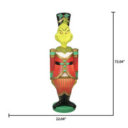 Dr. Seuss' The Grinch 885863 Giant Christmas Nutcracker LED Blow Mold Outdoor Decor, 22.04