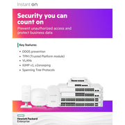 HPE Instant On 1830 8-Port Gigabit Smart Managed Network Switch, Fanless, Black, RJ45, PoE Support, JL810A#ABA