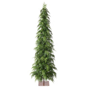 DR.Planzen Artificial Cypress Tree, 6FT, Realistic PE Foliage, Stable Iron Base, Evergreen Green