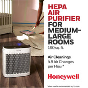 Honeywell HPA5100W InSight 190 sq ft HEPA Air Purifier with Air Quality Indicator, Black