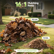 GASKY 3-in-1 Leaf Blower Vacuum Mulcher, 120V 12Amp, 495 CFM, 199 MPH, 6 Speeds, Easy-Wheel Walk-Behind, 12-Gallon Collection Bag, Green