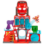 Hasbro Iron Man and His Awesome Friends IMF IQ Playset with Removable Role Play Mask, Poseable Figures, Accessories, Red and Gold
