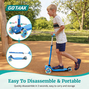 GOTRAX GT-KS1-BLUE-CA KS1 Kids Toddler Scooter 3 Wheel with LED Lighted, Blue