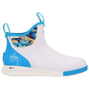 XTRATUF Guy Harvey Ankle Sport Deck Boots for Men - White/Wahoo - 12M
