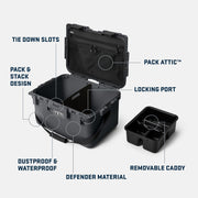 YETI LoadOut GoBox 30 Dry Box, Waterproof, Dustproof, Durable Defender Material, Wetlands Brown, 20.4x14.8x11.3 in, 12.1 lb, 26010000694
