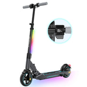 HOVERMAX H06C Electric Scooter for Kids Ages 6-12, 150W Motor Max Speed 9.3 MPH, 5 Miles Range, Colorful LED Lights, Foldable kids Electric Scooter (Black-Blue)