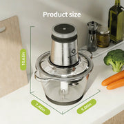 LINKChef Electric Food Chopper, 10 Cup Glass Bowl, 250W Meat Grinder and Food Processor, Stainless Steel Blades, FC-7048