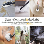 Dupray Advanced 24-Piece Steam Cleaning Accessory Kit with Microfiber Cloths, Nylon, Brass, Horsehair, Stainless Steel Brushes, Felt Storage Bag DUPBOX01