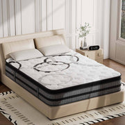 Kizreo Queen Size Hybrid Mattress, 12 Inch Euro Top with Cooling Gel Memory Foam and 744 Pocket Springs, Firm, Breathable Cover