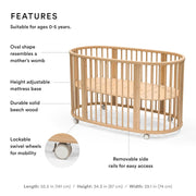 Stokke 591601 Sleepi Bed V3, Natural - Suitable for Ages 0-5 Years Old - Sturdy Beech Wood Frame