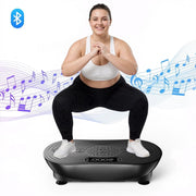 MERACH Vibration Plate Exercise Machine with Resistance Bands, LED Touch Screen, 150W Power, Black - Material: ABS