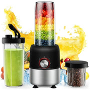 Suodoka 2-in-1 Multipurpose Blender with 500W Motor, Four Stainless Steel Blades, 22oz BPA-Free Portable Bottle, Three Speeds, Motor Bottom Suction Cup