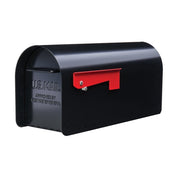 Architectural Mailboxes Ironside Large Capacity Galvanized Steel Black Post Mount Mailbox MB801BAM