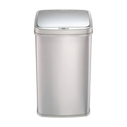 Nine Stars DZT-50-28SL 13.2 Gal / 50L Motion Sensor Rectangular Trash Can, Silver Stainless Steel