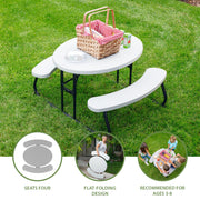 Lifetime Kids Picnic Table, Folding Children's Table with UV-Protected Polyethylene Top, Powder-Coated Steel Frame, Seats 4, Gray, 60339