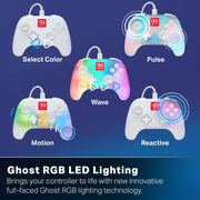 PowerA Advantage Wired Controller with Lumectra RGB Lighting, Hall Effect Thumbsticks, Mappable Buttons, Integrated C Button, White, for Nintendo Switch 2