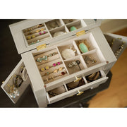 Hives and Honey 7676-484 Emma Jewelry Chest Modern Grey Tabletop Storage with 4 Drawers