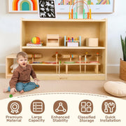 Sweet Time 2 Shelves Bookshelf Kids Toy Storage Organizer Wooden Cabinet for Playroom Classroom