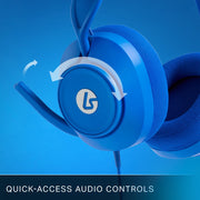 LucidSound LS10X Gen 2 Wired Gaming Headset, Blue, Over-Ear, Flip-to-Mute Boom Mic, Quick-Access Audio Controls, Premium 50mm Drivers, Xbox Series X|S and PC